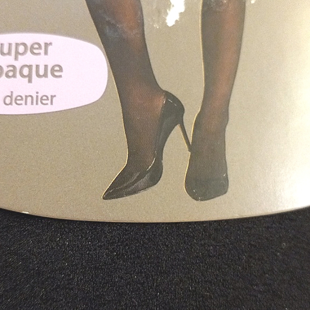 Control Top Tights super opaque invisible flat seams soft black comfy size tall - Picture 3 of 10